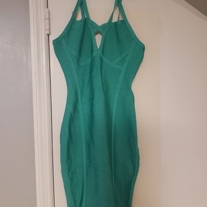 Marciano teal bodycon dress